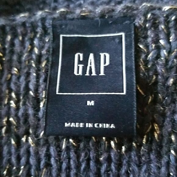 Gap V-Neck Pullover Long Sleeve Wool Blend Blue Sweater Size Medium - Picture 4 of 6